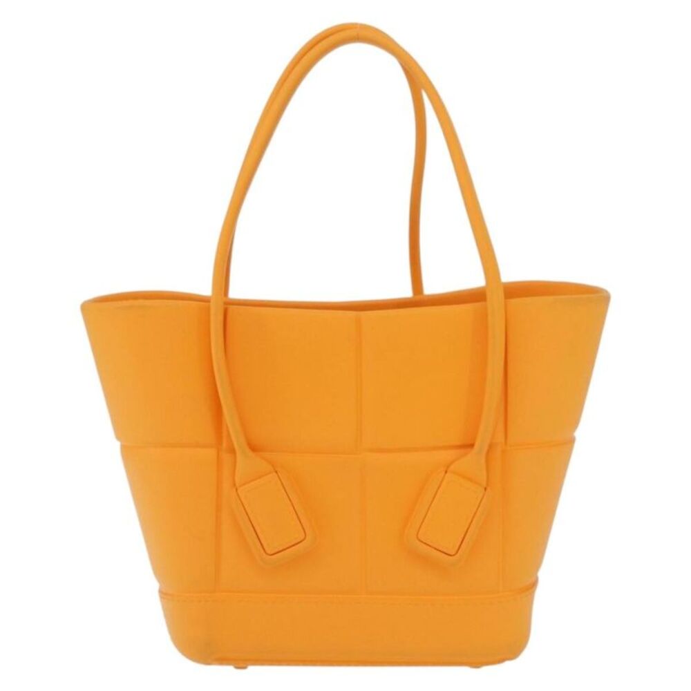 Bottega Veneta Arco Rubber Orange Rubber Tote Bag Bag